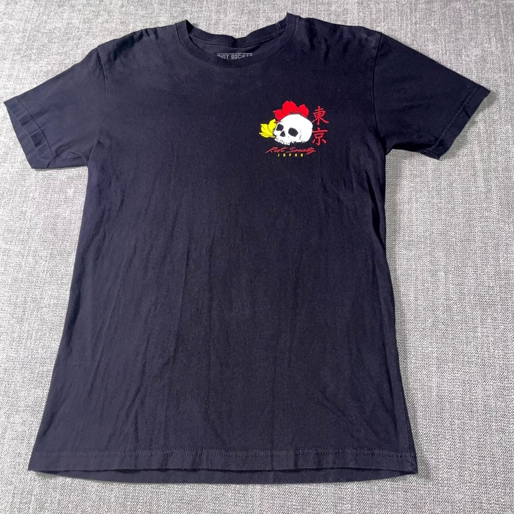 Riot Society Japan Geisha Shame 2 T Shirt Mens Medium Black Graphic Print Cotton